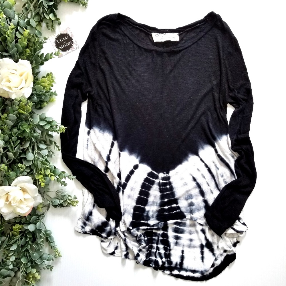 VINTAGE HAVANA black white tie-dye top size S